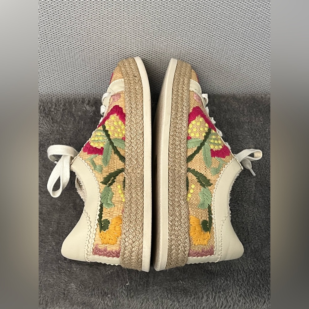Dolce Vita Azalia Floral Embroidered Espadrille Lace-Up Sneakers. Multicolored 9 - Picture 8 of 16